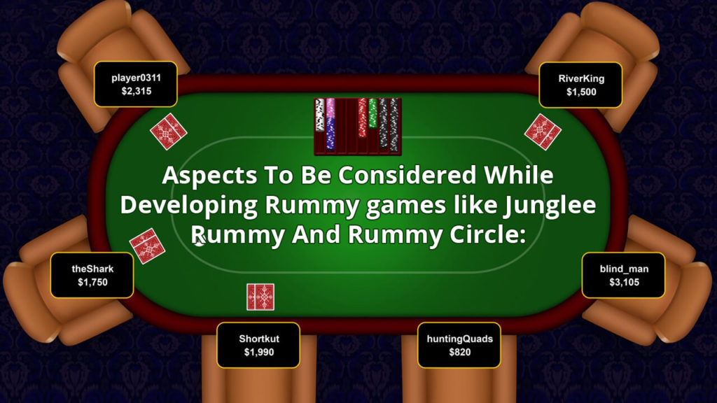 Aspects to be considered while developing Rummy games like Junglee Rummy & Rummy Circle