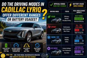 Do the Driving Modes in Cadillac Lyriq Offer Different Ranges or Battery Usages?